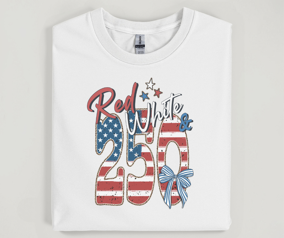 Red White & 250 Bow Shirt